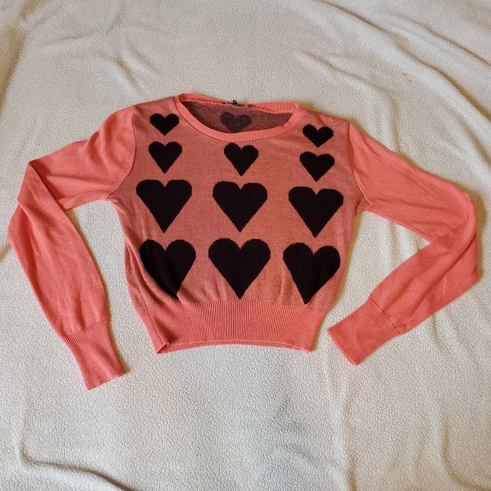 ASOS Coral Heart Sweater